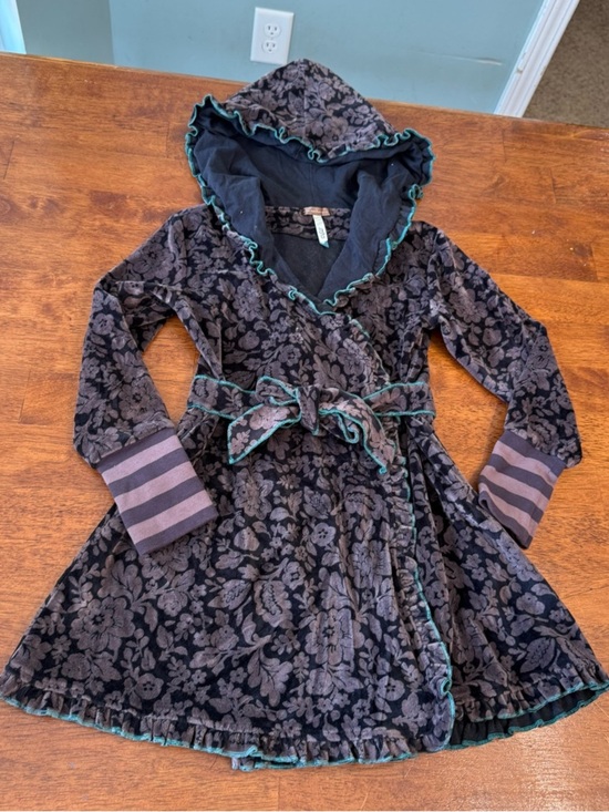 Matilda Jane Other - Matilda Jane You & Me Shadow Willow Jacket Girls 8 Velour Floral Hooded